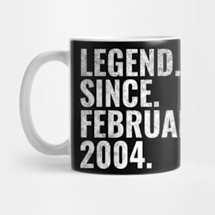 Legend since February 2004 Birthday Shirt Happy Birthday Shirts Mug